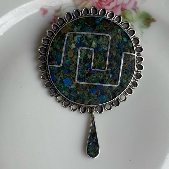 VTG Sterling Taxco Mexican Large Pendant & Pin - Picture 1 of 8